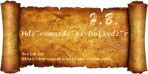 Háromszéki Bolivár névjegykártya